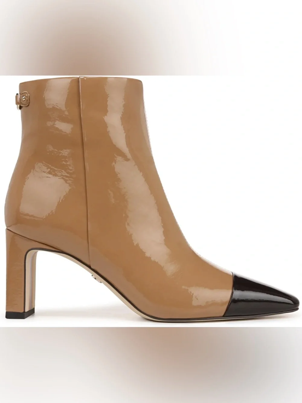 NWOT Sam Edelman Saige 2 Camel  Ankle Boots with Rich Chocolate Toe